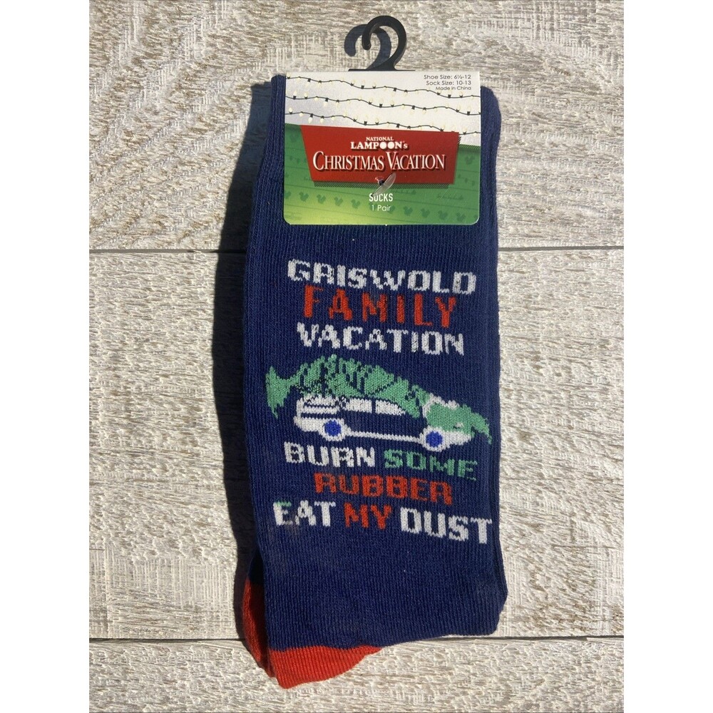 National Lampoon’s Christmas Vacation Crew Socks Size 6 1/2-12 Brand New #D103
